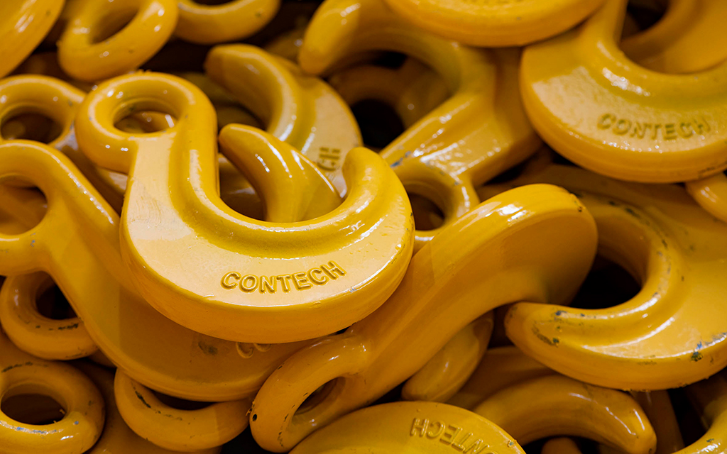 Container Technics fotografie product haken geel liggend