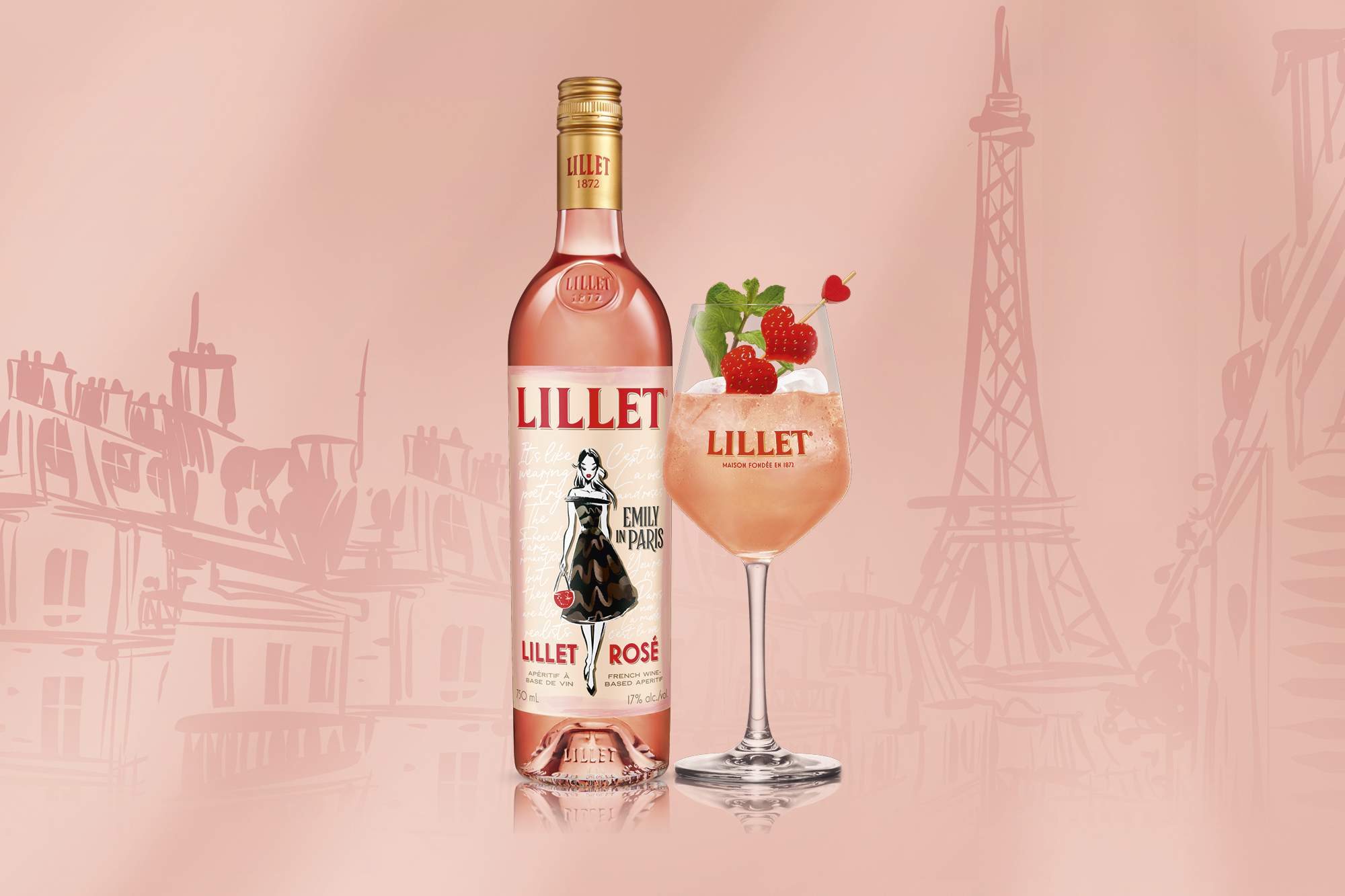 Lillet x Emily in Paris Promotiemateriaal case